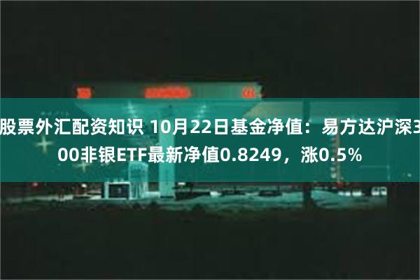 股票外汇配资知识 10月22日基金净值：易方达沪深300非银ETF最新净值0.8249，涨0.5%