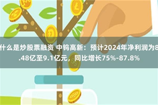 什么是炒股票融资 中钨高新：预计2024年净利润为8.48亿至9.1亿元，同比增长75%-87.8%